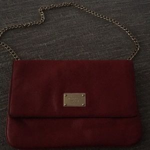 Michael Kors red and gold shoulder bag
